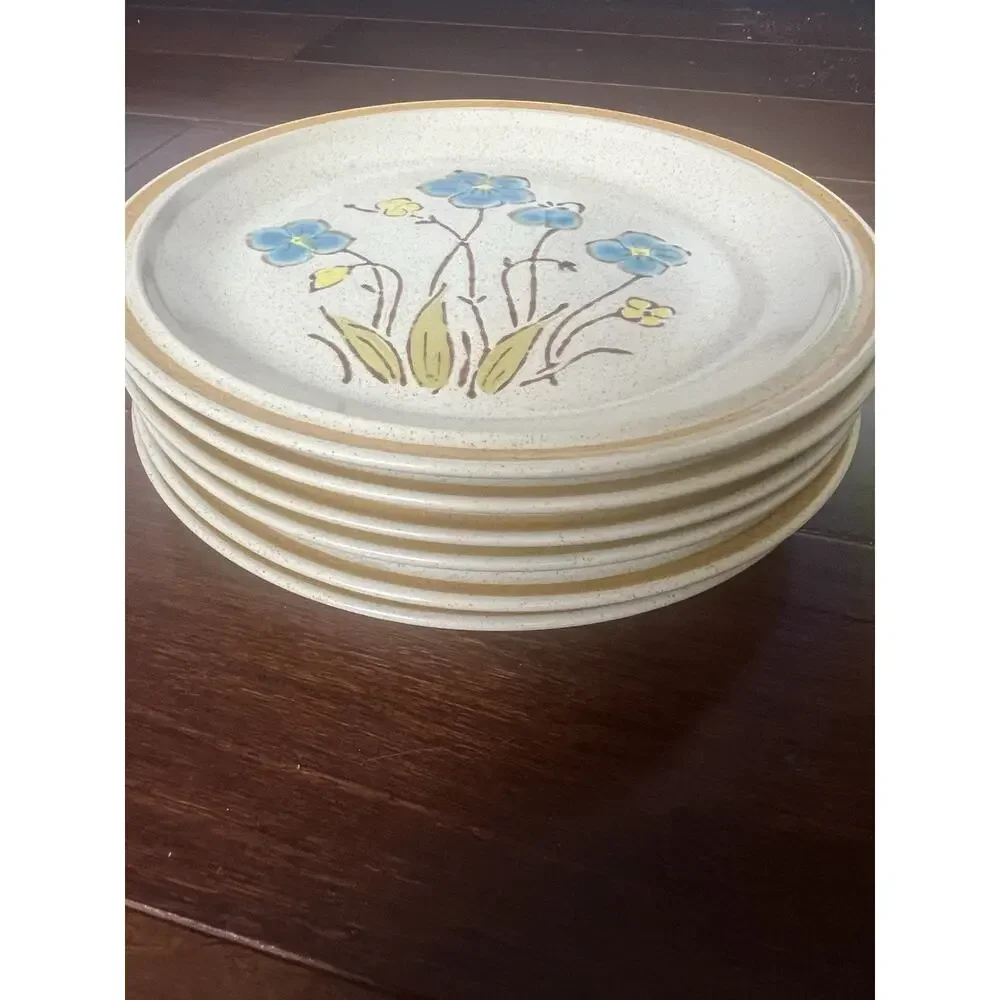 Vintage Hearthside Garden Festival Highland Flowers Salad Plates Set of 6 Japan